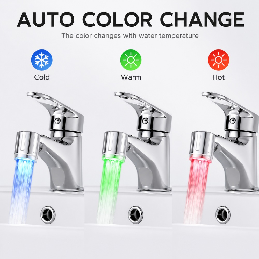 Kitchen Appliances Offers - 1/5Pcs LED Faucet Head with Automatic