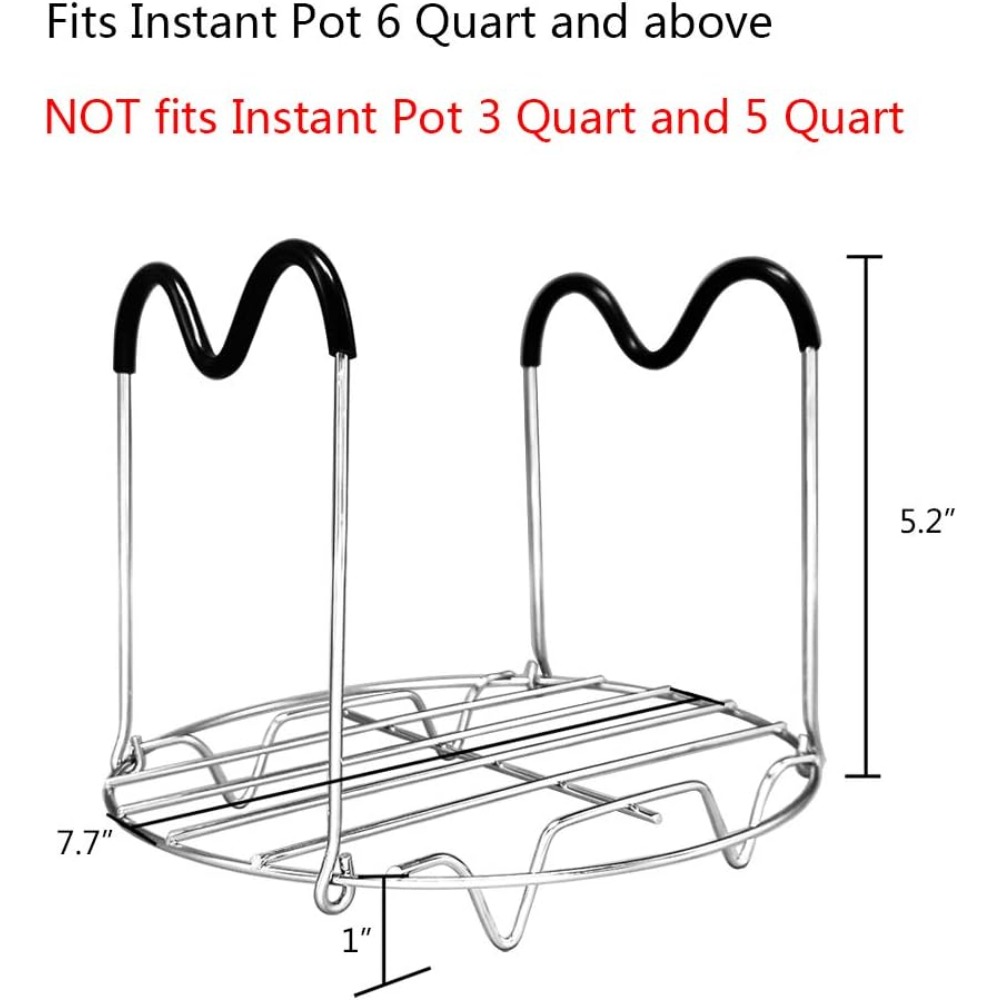 Instant Pot Pressure Cooker - Heat Resistant Silicone Handle Steamer Rack