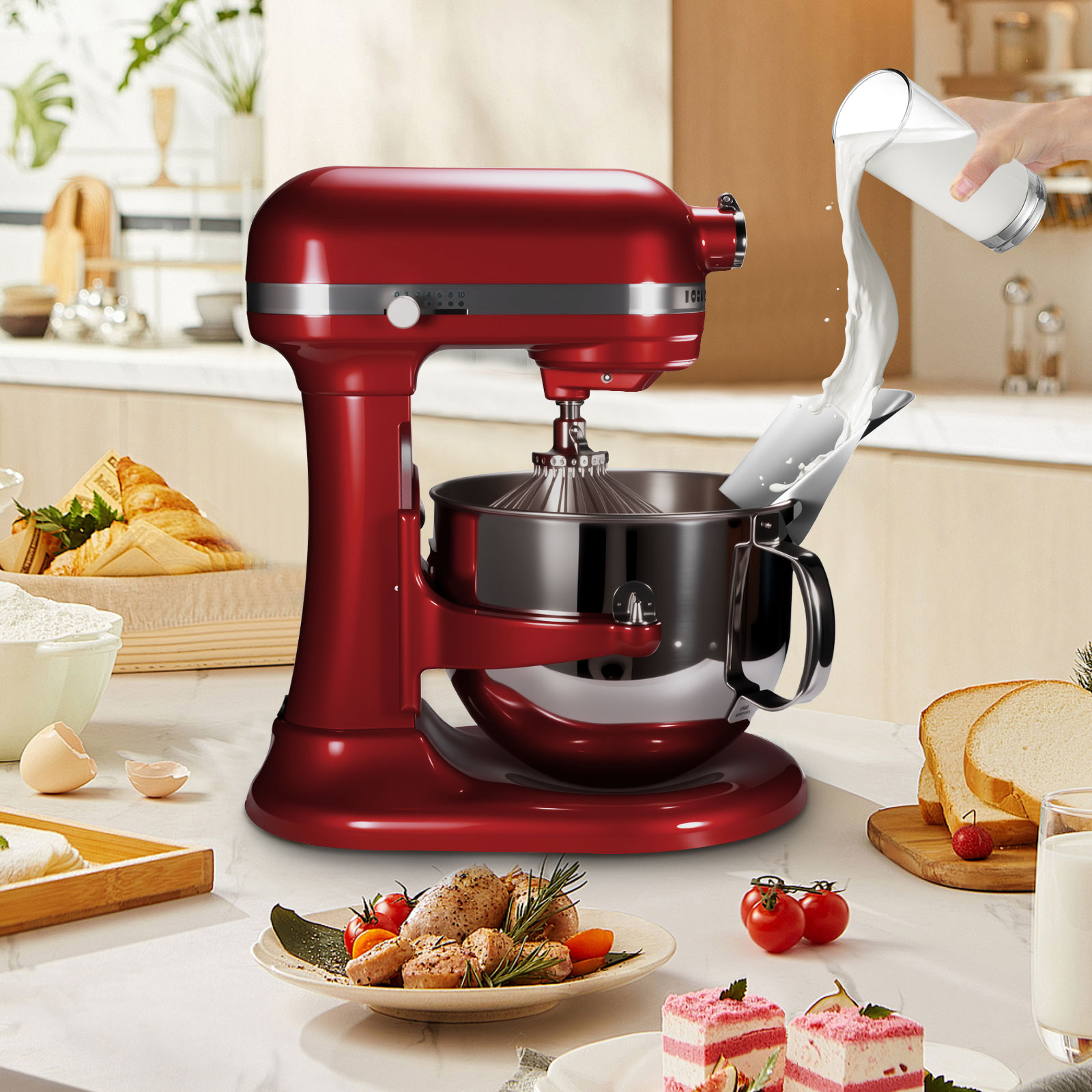 1pc Stainless Steel Tipping Gu - Stand Mixer Bowl recension och pris