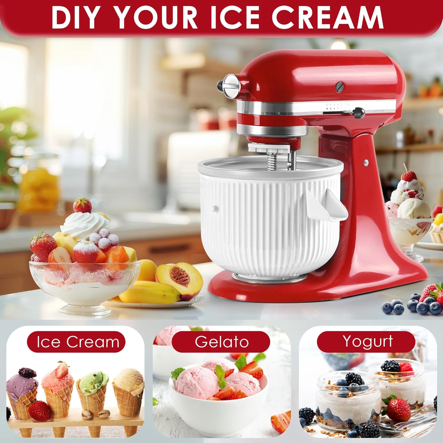 Ice Cream Maker Attachment for - Stand Mixer Bowl recension och pris